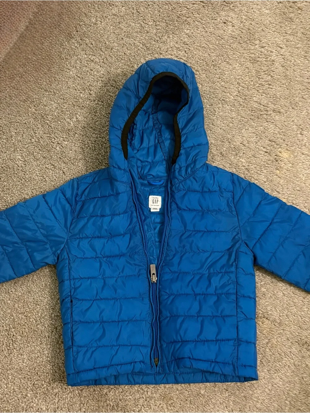 GAP Kids Electric Blue Hooded Puffer Jacket